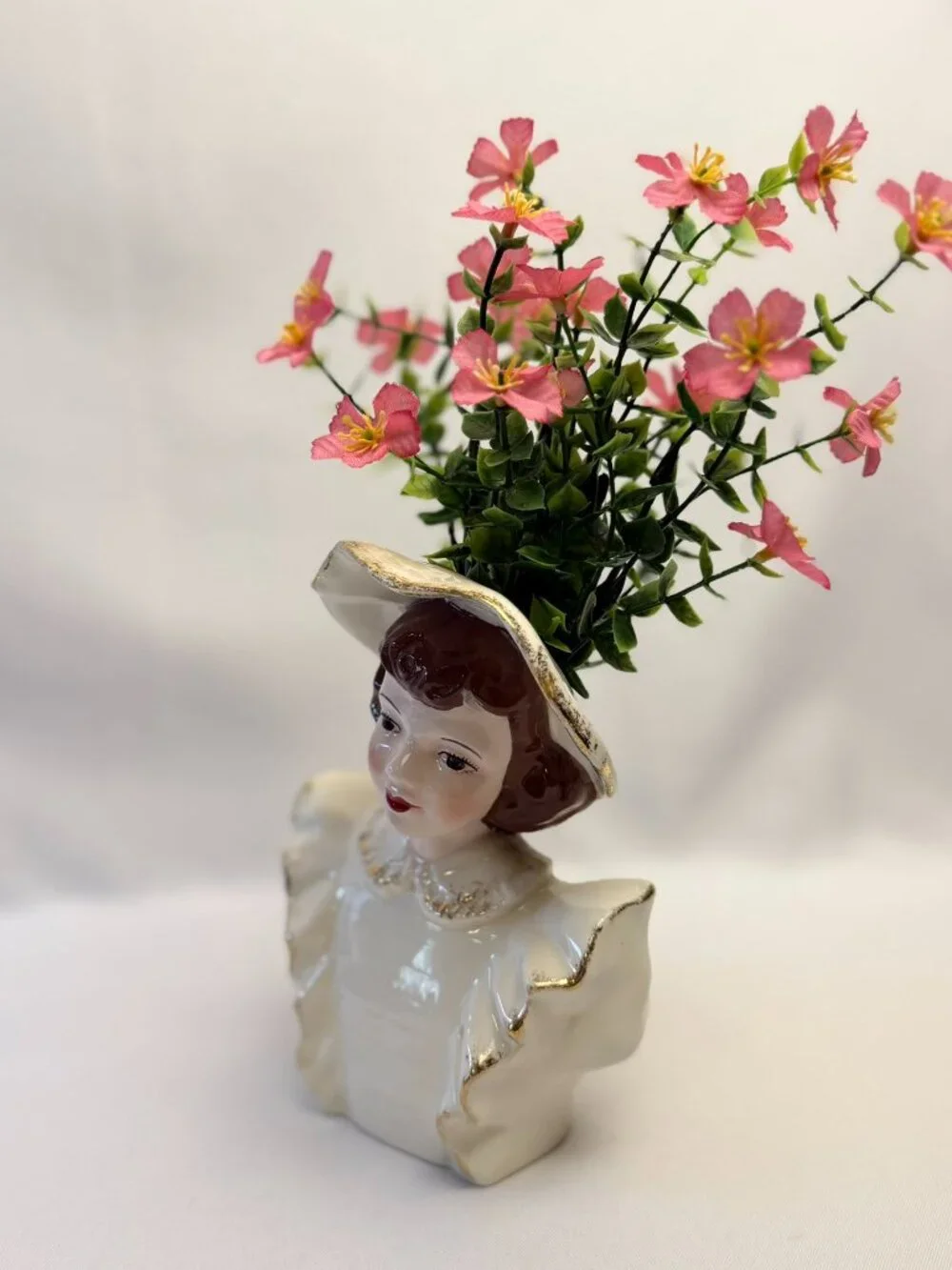 Florence Ceramics 1950s Head Vase Vintage Figurine Fern California USA  7